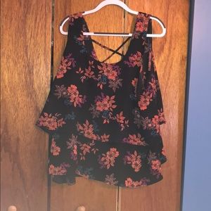 Black, orange, Teal, mulberry Dress Tank